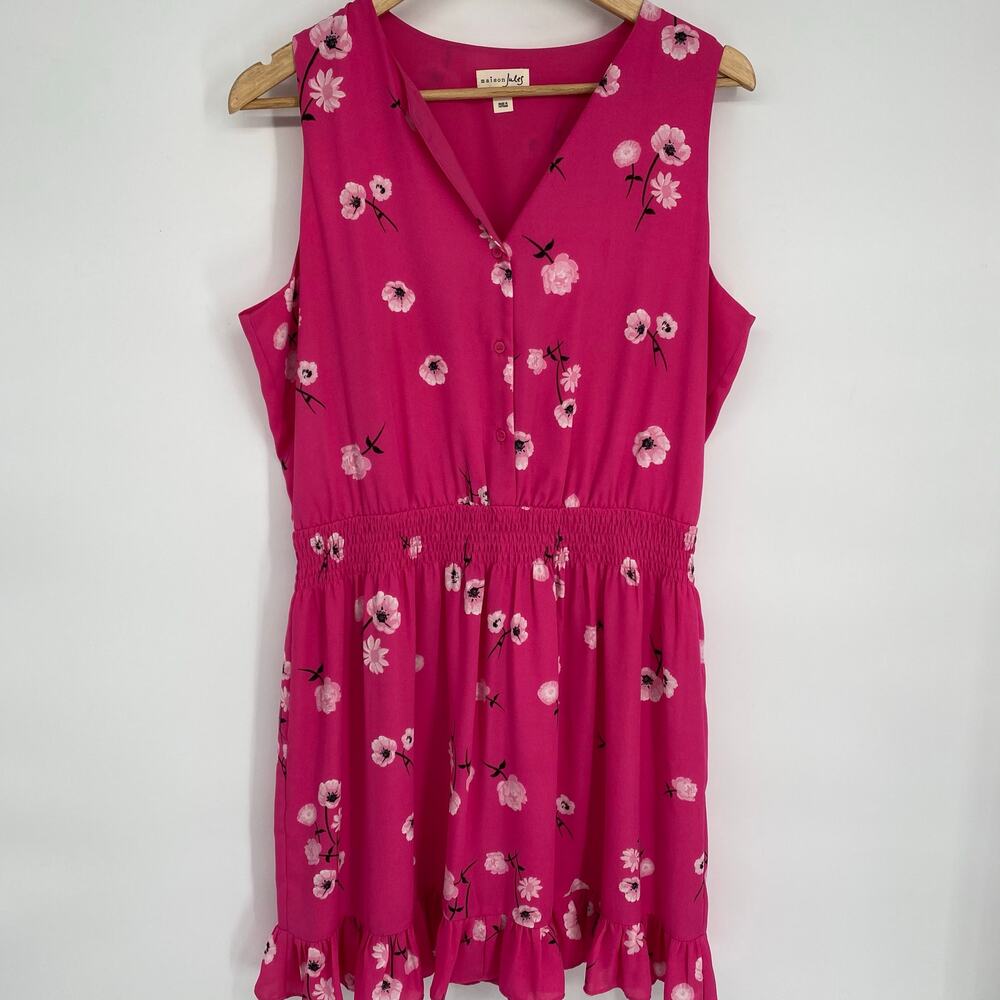 Maison Jules Dress Women’s Large Pink Floral Feminine Romantic
